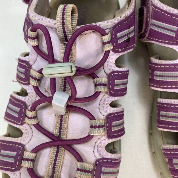 Khombu Sandy Closed Toe Water Sandals Purple/Gray Girls Size 1 Hook & Loop Strap - Picture 6 of 9